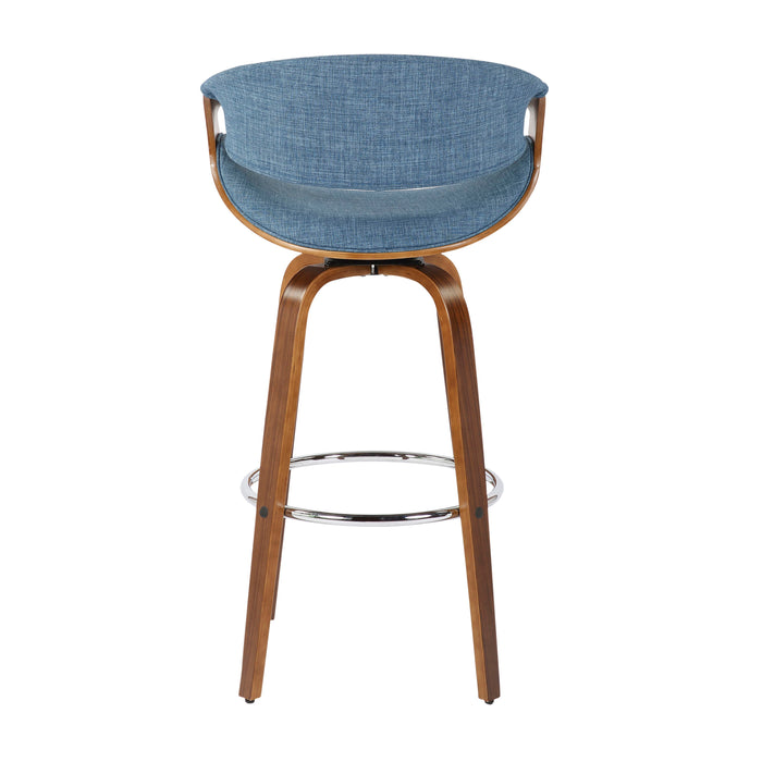 Curvini Mid - Century Modern Fixed Height Barstool With Swivel (Set of 2)