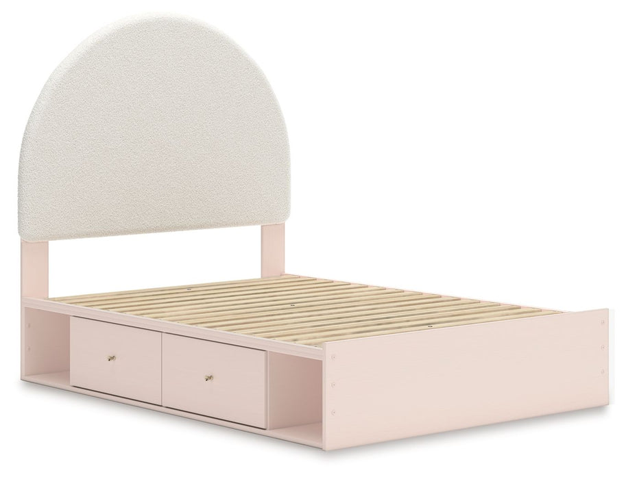 Wistenpine - Upholstered Panel Bed With Storage