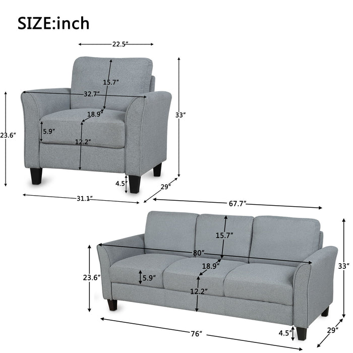 Living Room Furniture Chair And 3 Seat Sofa