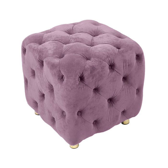 Modern Velvet Upholstered Ottoman, Exquisite Small End Table, Soft Foot Stool, Dressing Makeup Chair, Comfortable Seat For Living Room, Bedroom, Entrance