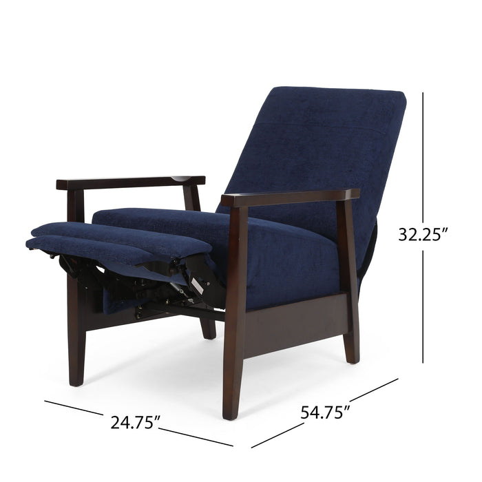 Wide Wood Hand Manual Club Recliner