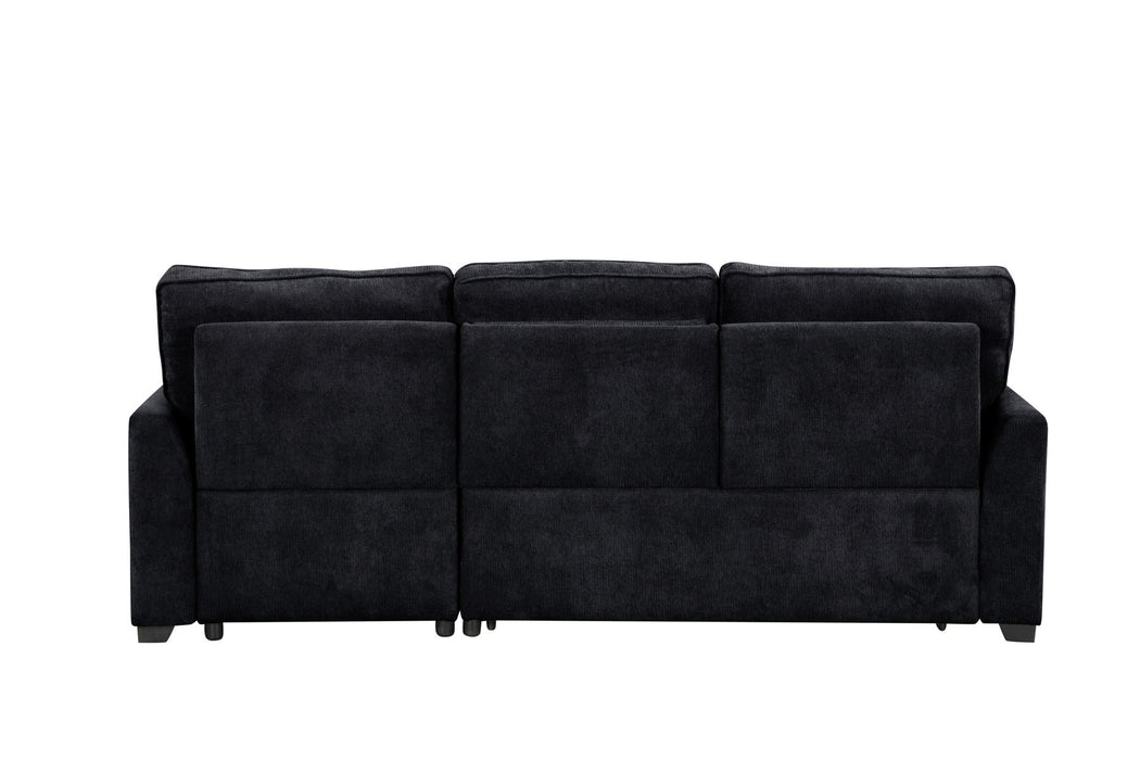 Ember - 92"W Fabric Sleeper Sectional with Reversible Storage Chaise