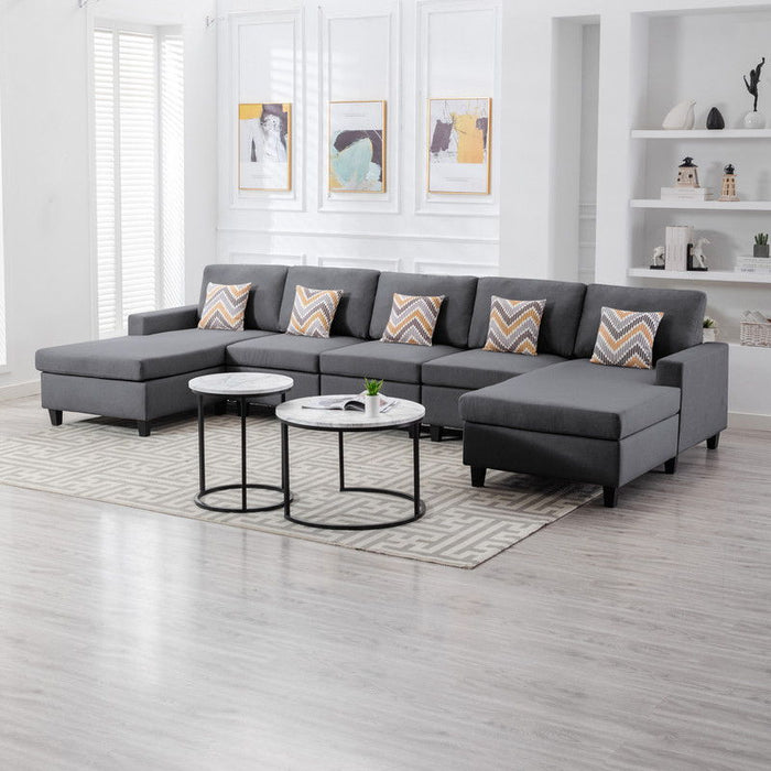 Nolan - Fabric 5 Piece Sectional Sofa With Interchangeable Legs