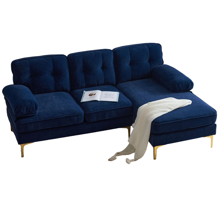 Modern Sectional Sofas Couches Velvet L Shaped Couches For Living Room, Bedroom