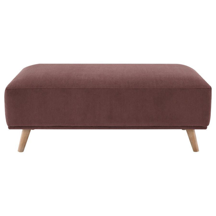 Elizabeth - Corduroy Upholstered Ottoman - Wine Red