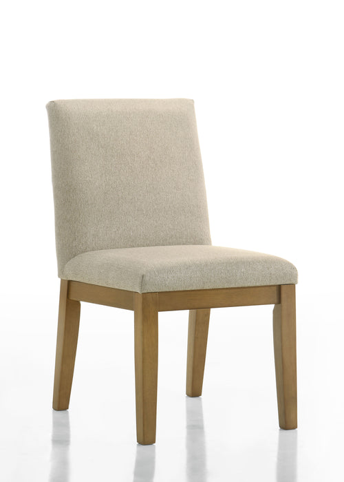 Jasper - Contemporary Beige Fabric 19" Dining Chair (Set of 2) - Driftwood Finish