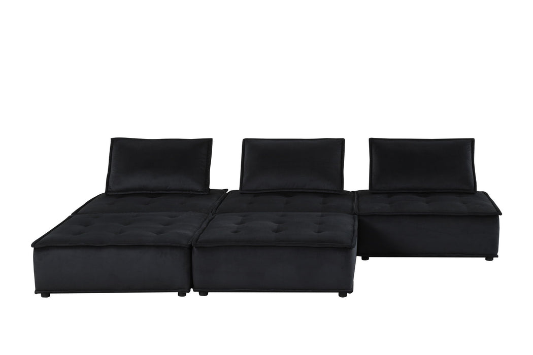 Anna - Velvet 5 Piece Sofa And Loveseat (Set of 2)