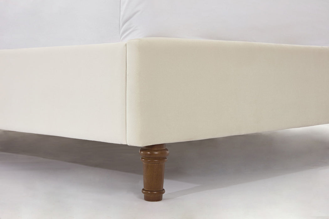 Peyton - Upholstered Bed With 54" High Headboard, Traditional Hand Buttoned Tufting