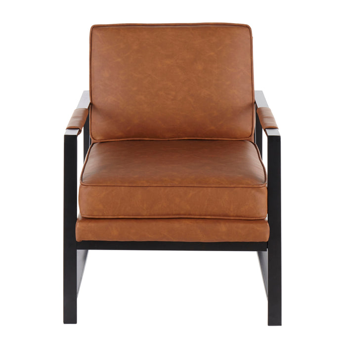 Franklin - Contemporary Arm Chair - Black / Camel