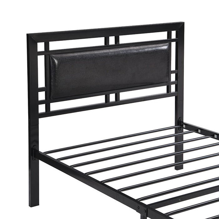 Twin Size Metal Bed Sturdy System, Modern Style And Comfort To Any Bedroom - Black