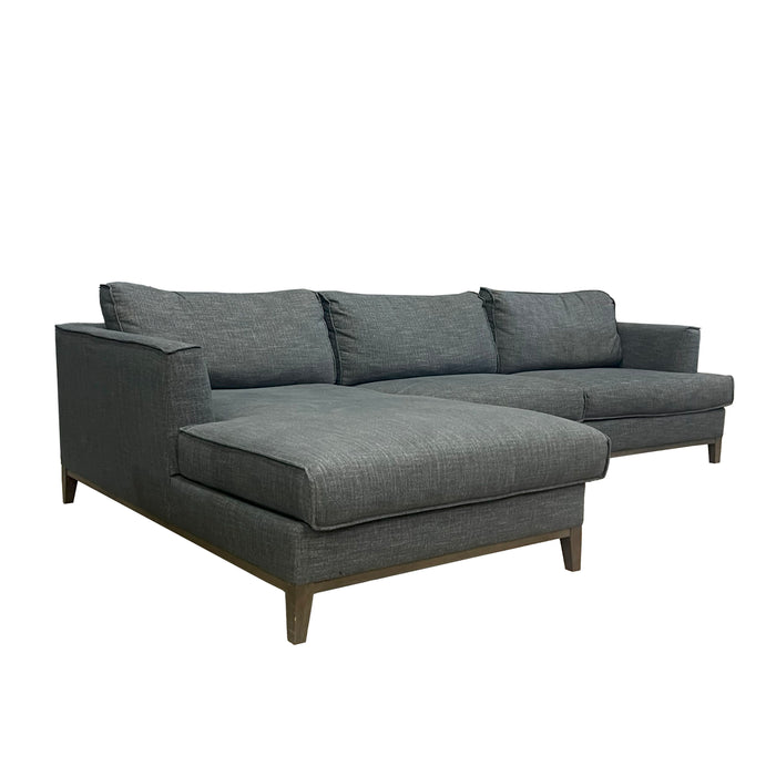 Aspen - Left Facing Sectional Leather - Gray