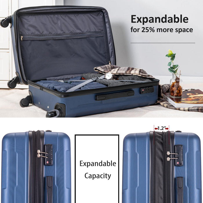 Expanable Spinner Wheel 2 Piece Luggage Set ABS Lightweight Suitcase With Tsa Lock 20" / 28"