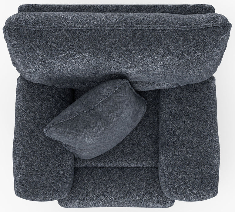 Paxon - Deep Seat Power Lay Flat Recliner With Power Adjustable Headrest - Smoke