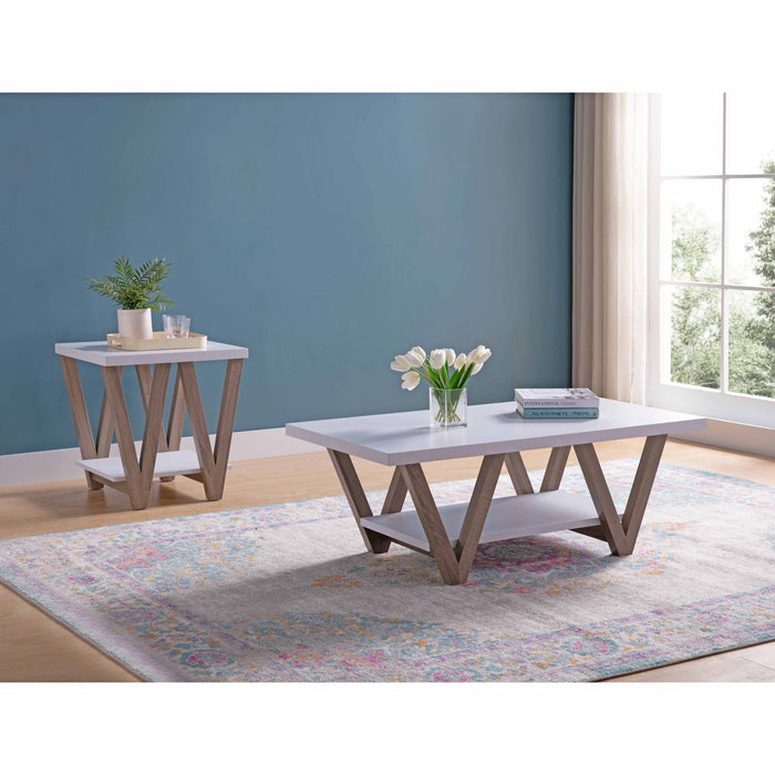 End Table & Coffee Table With Bottom Shelve (Set of 2)