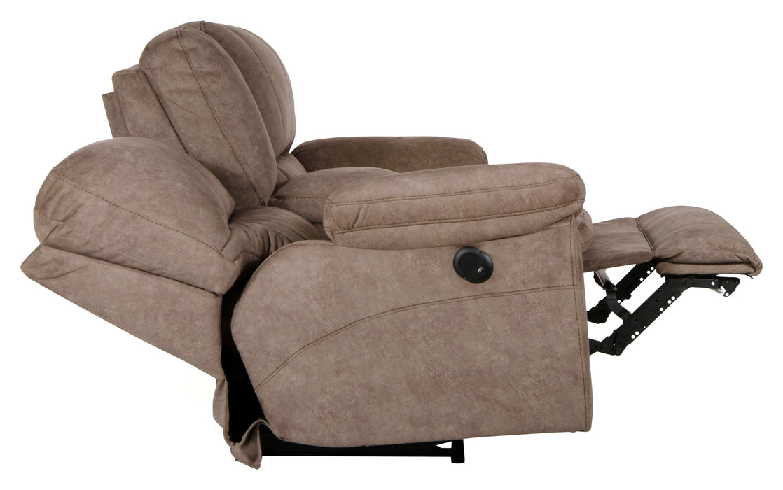 Reyes - Power Lay Flat Reclining Console Loveseat With Storage & Cupholders