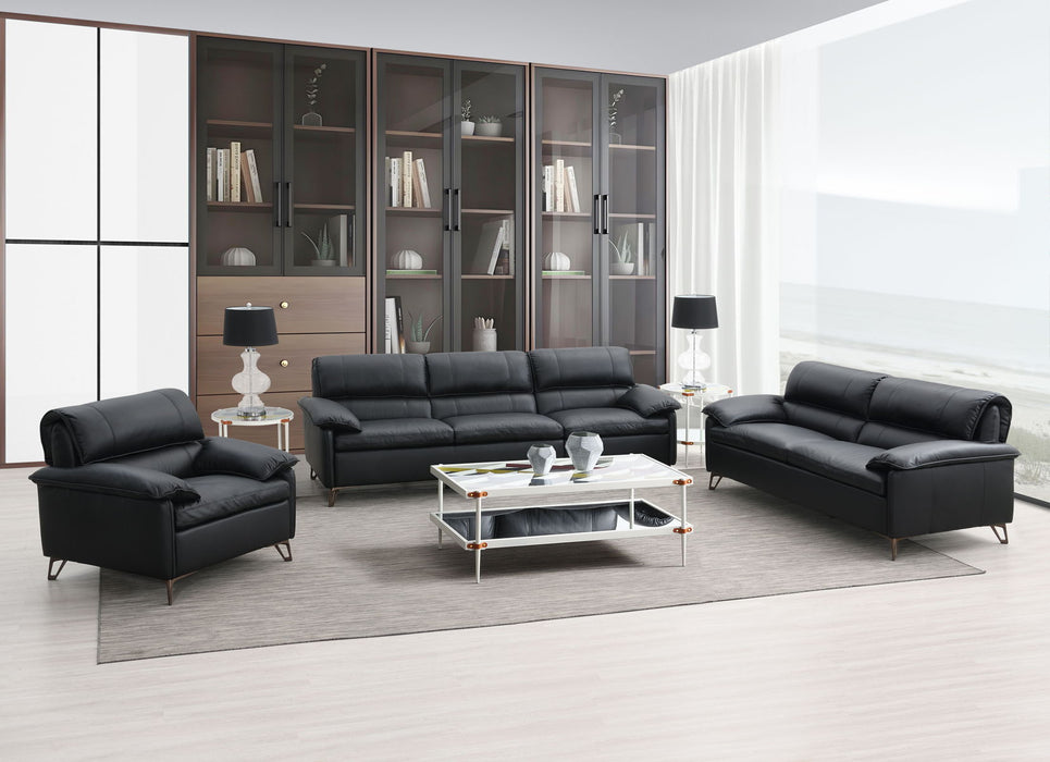 Eilene - Top Grain Leather Sofa - Black