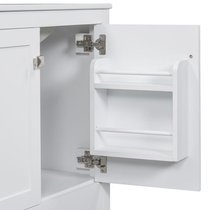 Bathroom Vanity With Single Sink, Combo Cabinet Undermount Sink, Bathroom Storage Cabinet With Two Doors And A Drawer, Soft Closing, Multifunctional Storage, Solid Wood Frame