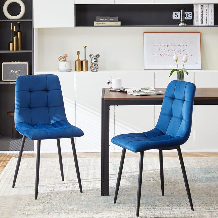 Mid-Century Modern Velvet Dining Chairs Set For Kitchen, Living Room