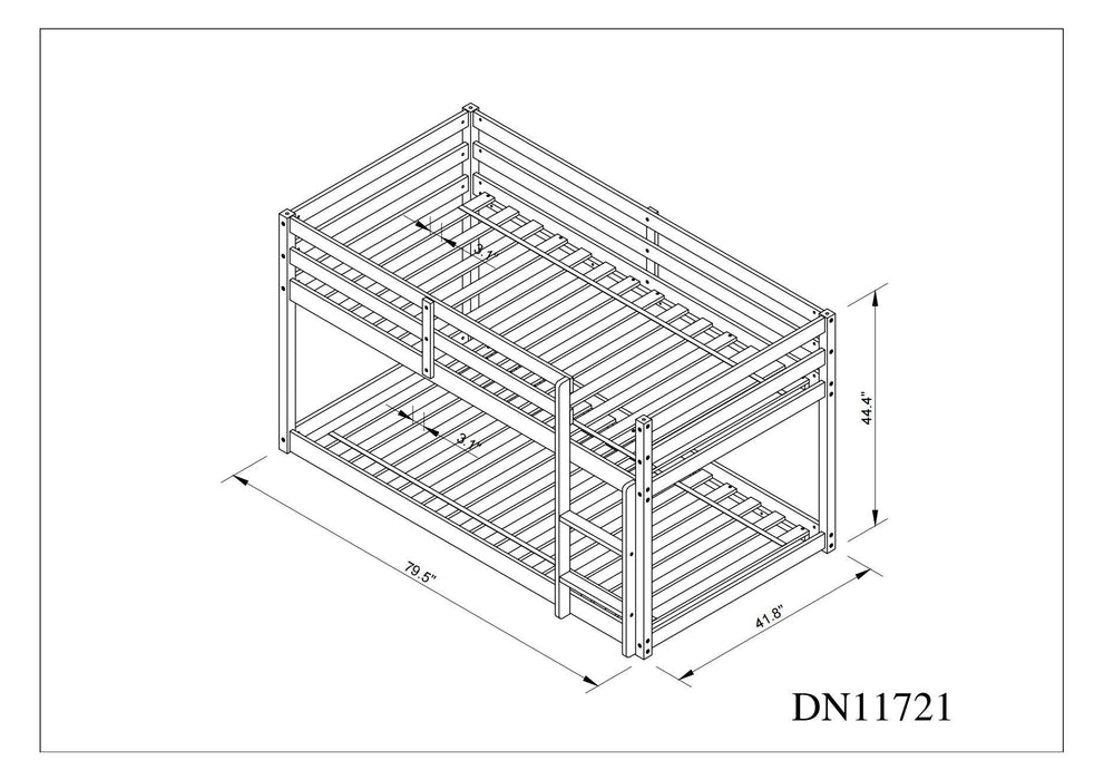 Twin Over Twin Floor Bunk Bed