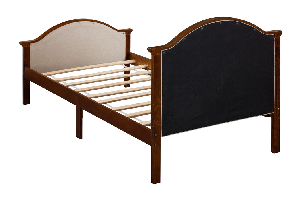 Bed With Upholstered Headboard And Footboard, With Slats