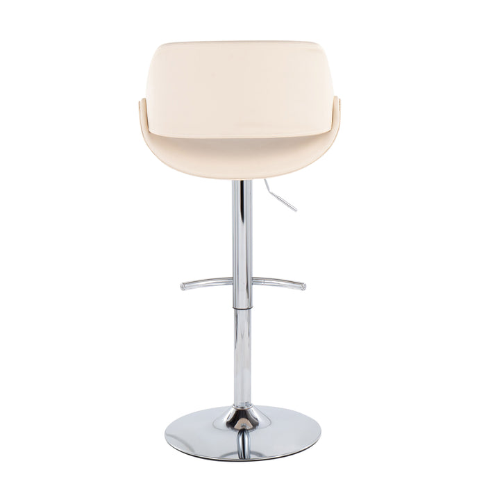 Fabrico - Contemporary Adjustable Bar Stool With Rounded T Footrest (Set of 2)