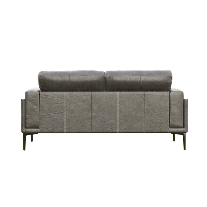 Onyx - Leather Loveseat - Gray