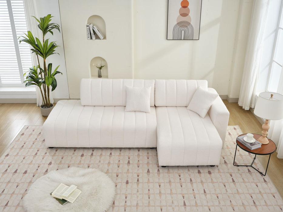 Jessica - Lamb Wool Sectional Sofa With Chaise