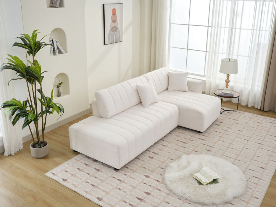 Jessica - Lamb Wool Sectional Sofa With Chaise