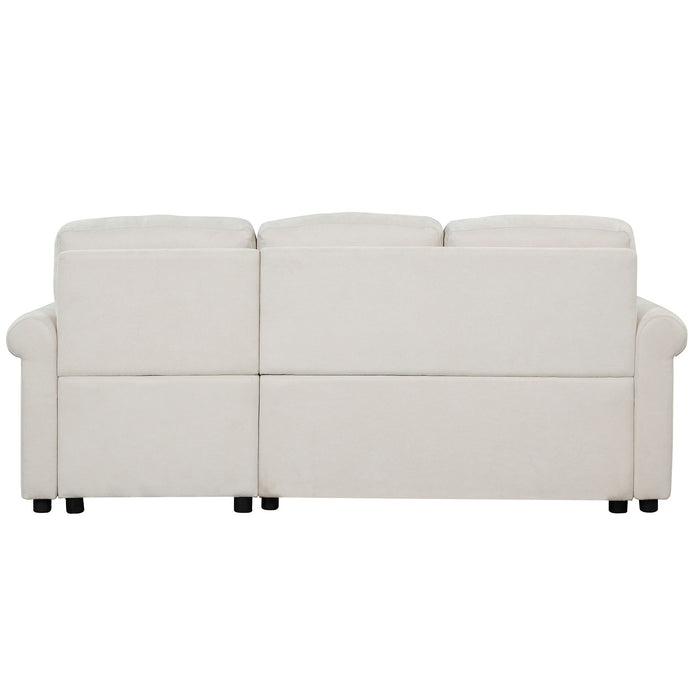 Modern Convertible Sleeper Sofa Bed With Storage Chaise