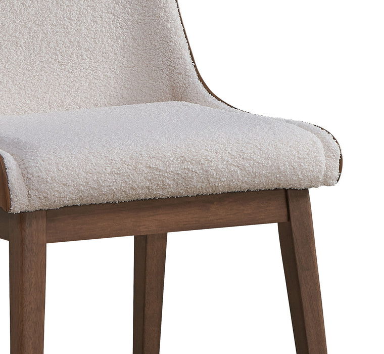 Ginny - Boucle Velvet Side Chair (Set of 2) - Walnut