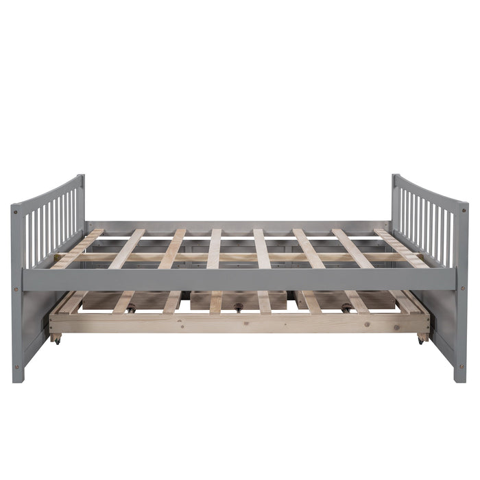 Full Size Daybed With Twin Size Trundle And Drawers, Full Size