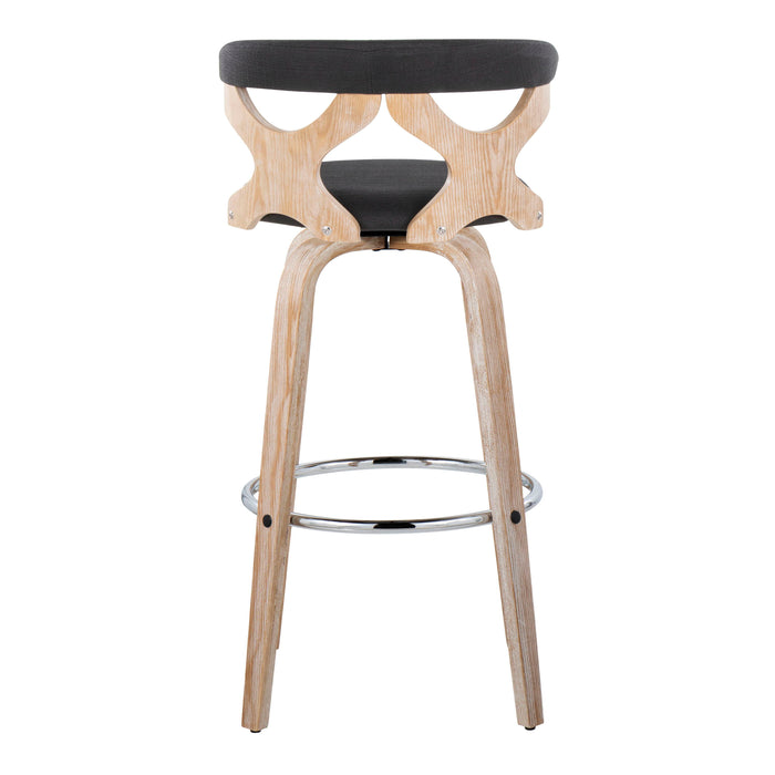 Gardenia - Contemporary Fixed Height Barstool With Swivel With Round Footrest (Set of 2)