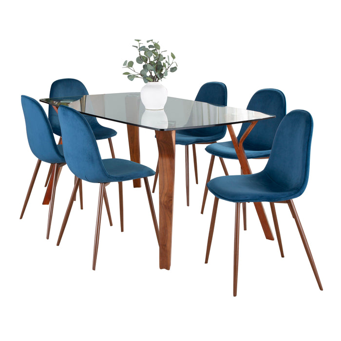 Folia Pebble - 7 Piece Dining Set Mid Century Modern