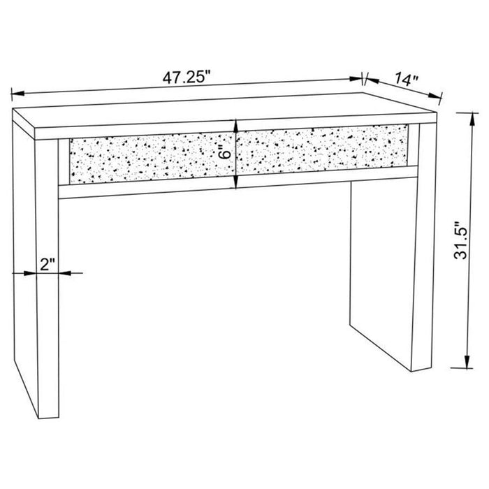 Gillian - Rectangular Sofa Table - Silver And Clear Mirror