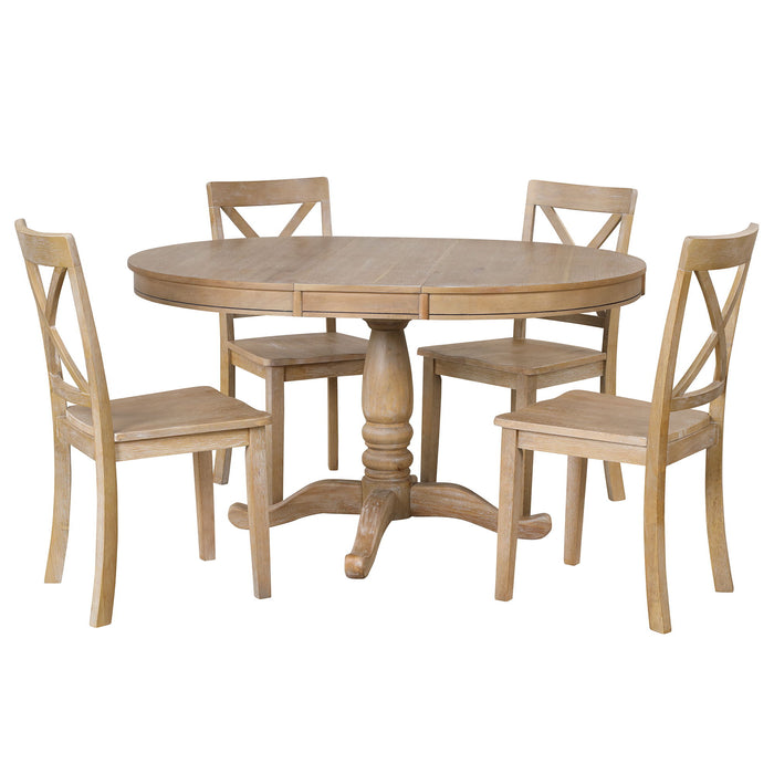 Modern Dining Table Set For 4, Round Table And 4 Kitchen Room Chairs, 5 Piece Kitchen Table Set For Dining Room, Dinette, Breakfast Nook