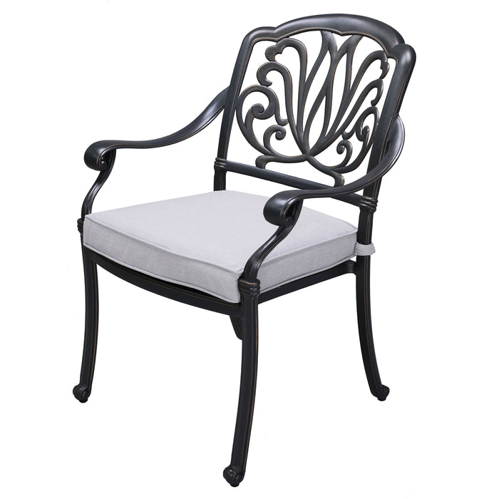 Patio Outdoor Aluminum Dining Armchair With Cushion (Set of 2)