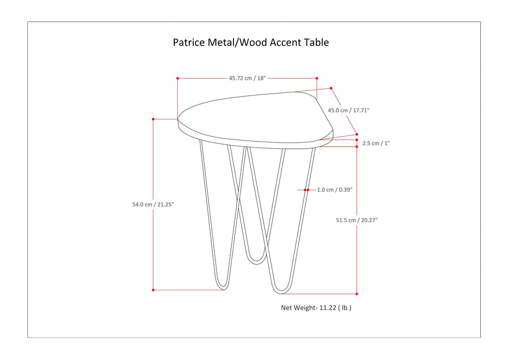 Patrice - Metal and Wood Accent Table