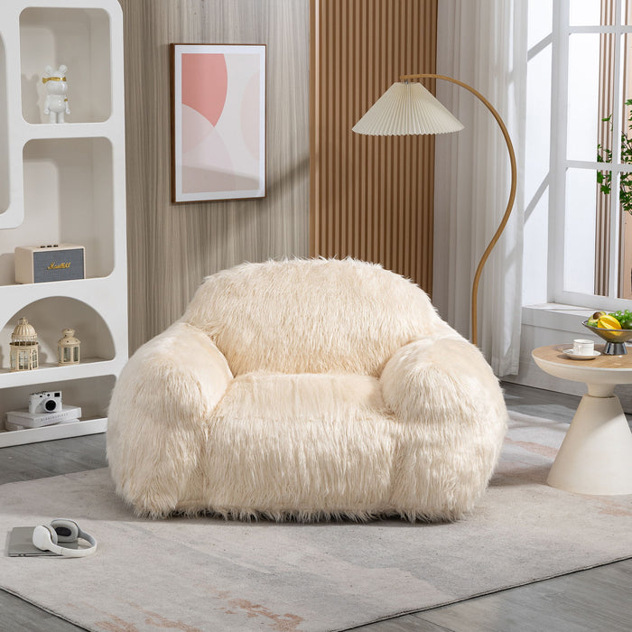 Bean Bag Chair Lazy Long Hair Sofa Bean Bag Chair Adult, Teen High Density Foam Filled Modern Focus Chair Comfortable Living Room, Bedroom Chair