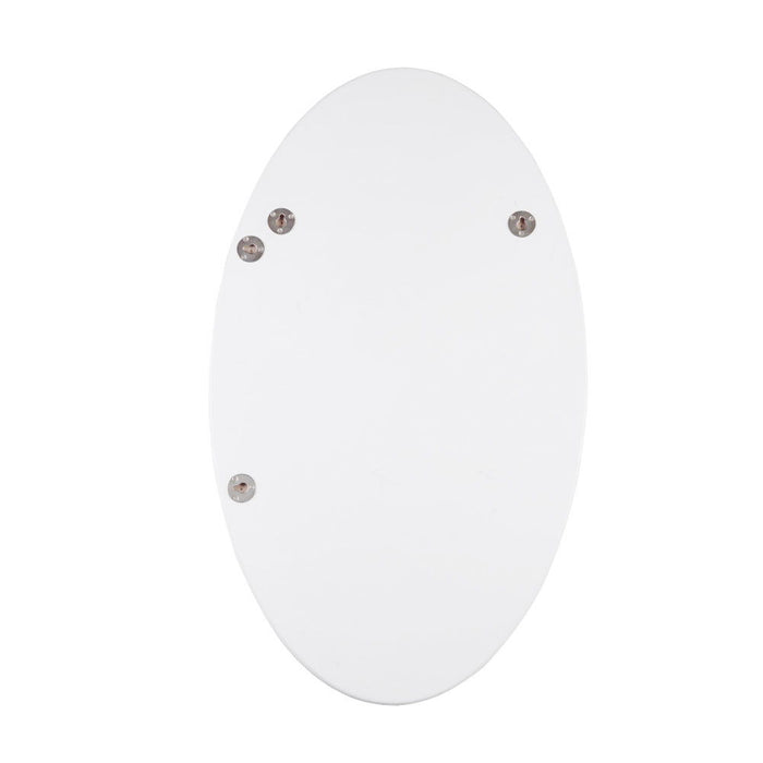 Frameless Beveled Wall Mounted Bathroom Mirror, Hd Makeup Mirror, Round Mirror - White