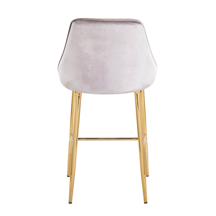 Marcel - Contemporary / Glam Counter Stool (Set of 2) - Gold / Silver