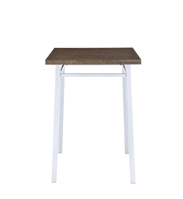 Nadia - Chrome Bar Table - Oak / White