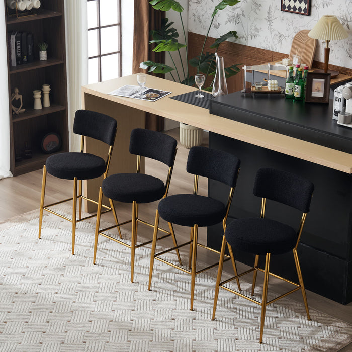 Modern Teddy Fabric Upholstered Bar Stools