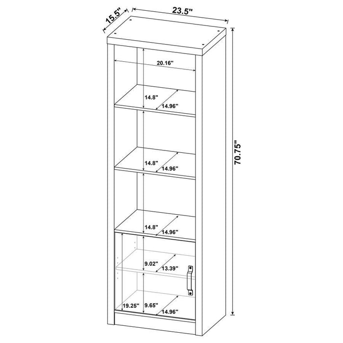 Burke - 3-Shelf Media Tower With Storage Cabinet - Gray Driftwood