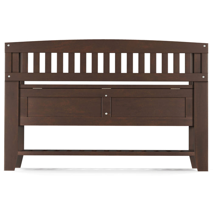 Acadian - Entryway Storage Bench with Shelf - Brunette Brown