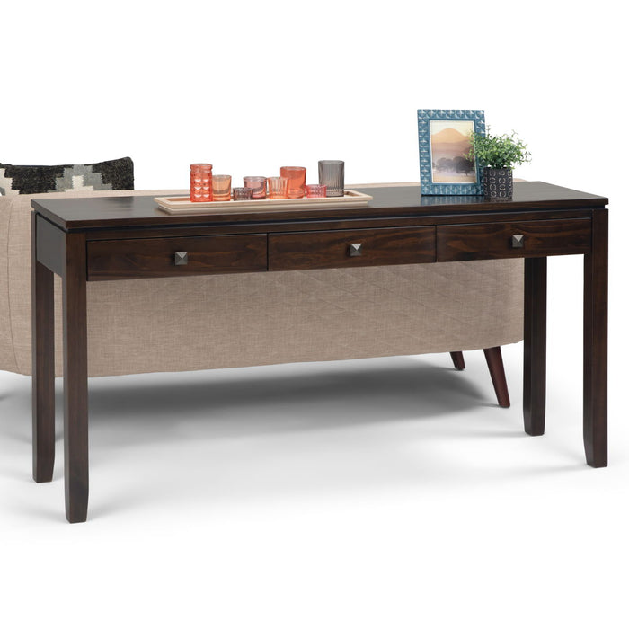 Cosmopolitan - Wide Console Sofa Table - Mahogany Brown