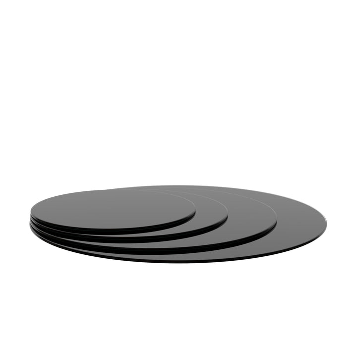 20" Round Tempered Glass Table Top Glass 1 / 4" Thick Round Polished Edge - Black