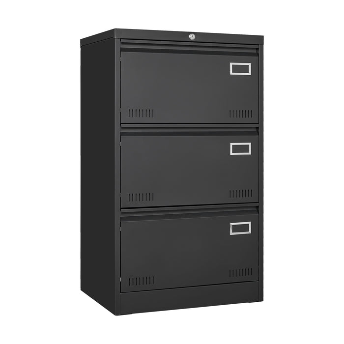 Filing Cabinet Lateral File Cabinet 3 Drawer, Locking Metal File Cabinets Three Drawer, Office Filing Cabinet With Lock Drawers For Home Office