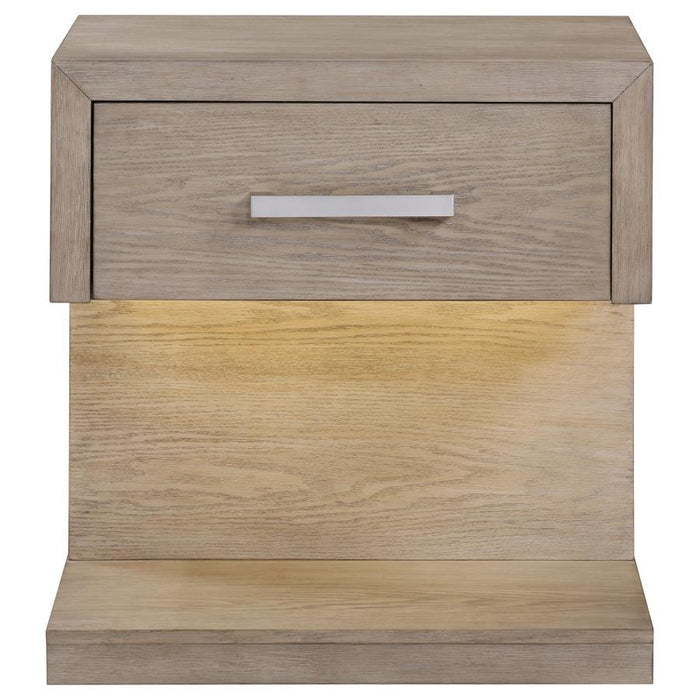 Kenora - 1 Drawers Nightstand Bedside Table - Barley Brown