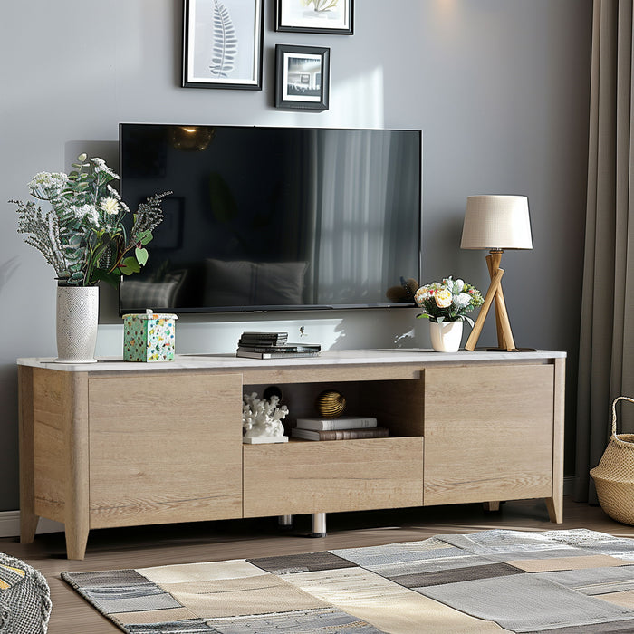 Modern TV Stand With LED Lights Entertainment Center TV Cabinet With Storage For Up To 75" For Gaming Living Room Bedroom