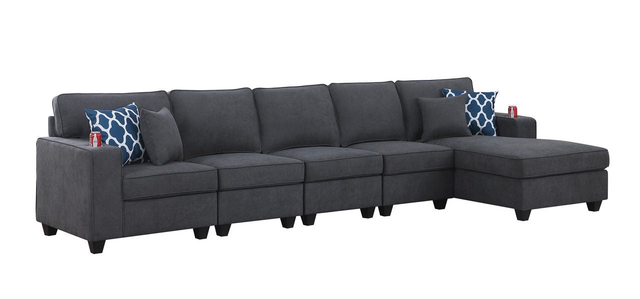 Cooper - Woven Fabric 5 Piece Sectional Sofa